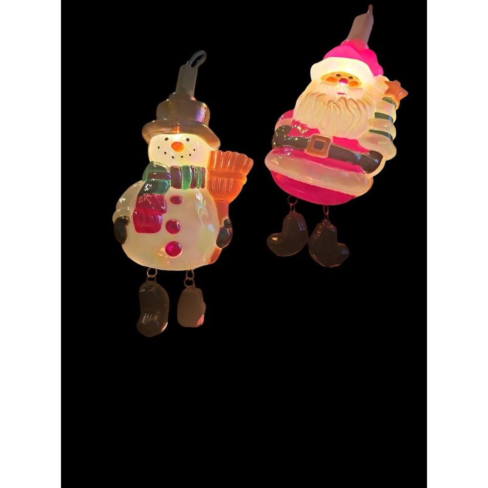 Vintage Kurt Adler Santa & Snowman String Christmas Lights set  indoor/outdoor